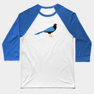 YUCATAN JAY Hand Cut Paper Bird Blue Black Yellow and Orange Crow Baseball T-Shirt
